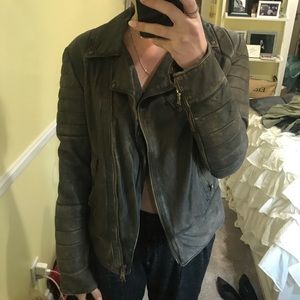 Faux leather moto jacket